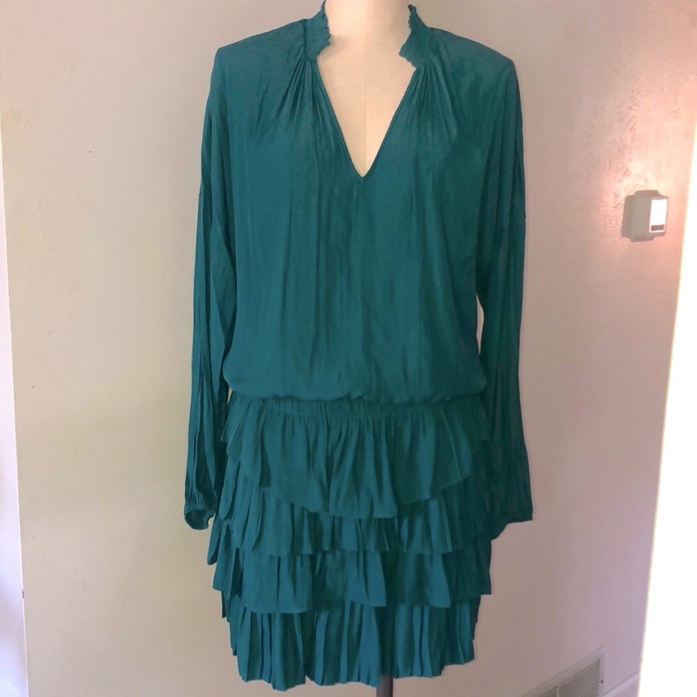 Ramy Brook Juniper Mini Dress Forest Green L NWT
